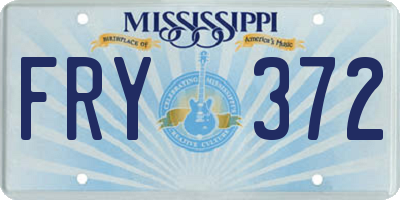 MS license plate FRY372