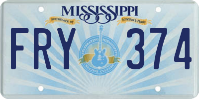 MS license plate FRY374