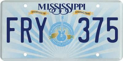 MS license plate FRY375