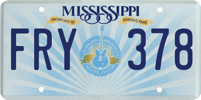 MS license plate FRY378
