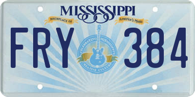 MS license plate FRY384