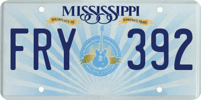MS license plate FRY392