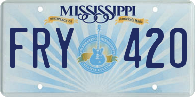 MS license plate FRY420