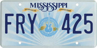 MS license plate FRY425