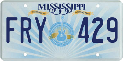 MS license plate FRY429