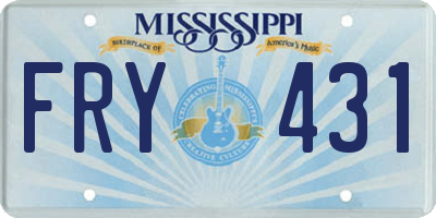 MS license plate FRY431