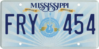 MS license plate FRY454