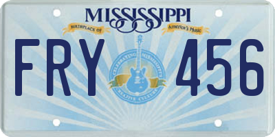 MS license plate FRY456