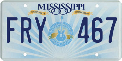 MS license plate FRY467