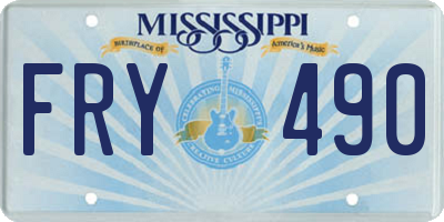 MS license plate FRY490