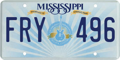 MS license plate FRY496