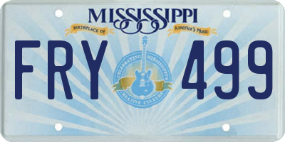 MS license plate FRY499