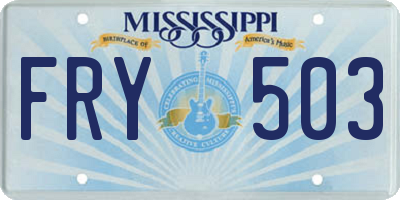 MS license plate FRY503