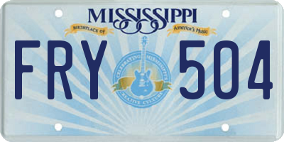 MS license plate FRY504