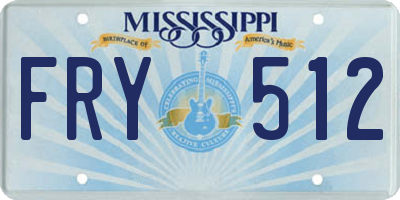 MS license plate FRY512
