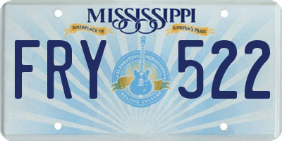 MS license plate FRY522