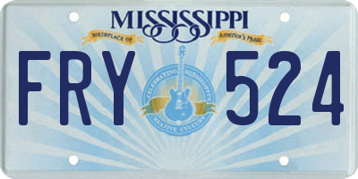 MS license plate FRY524