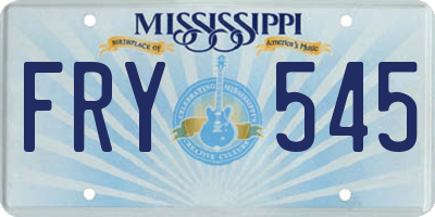 MS license plate FRY545