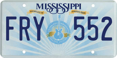 MS license plate FRY552