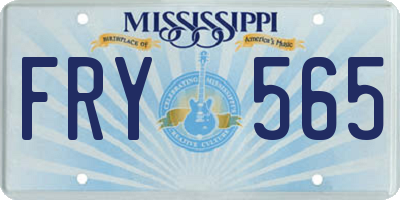 MS license plate FRY565
