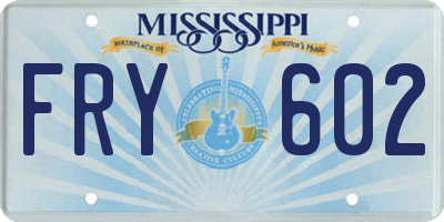 MS license plate FRY602
