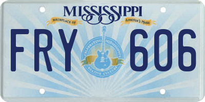 MS license plate FRY606