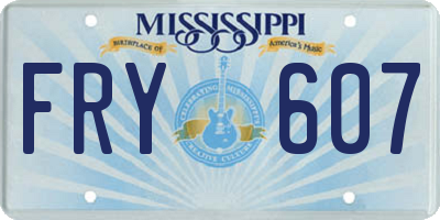 MS license plate FRY607