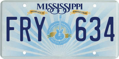MS license plate FRY634