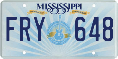 MS license plate FRY648