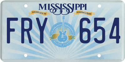 MS license plate FRY654