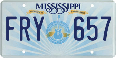 MS license plate FRY657
