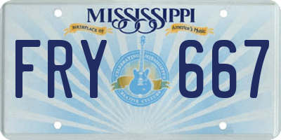 MS license plate FRY667
