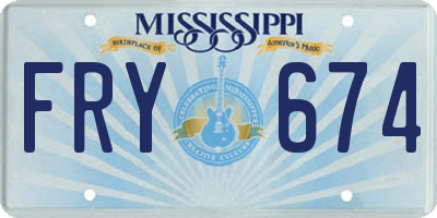 MS license plate FRY674
