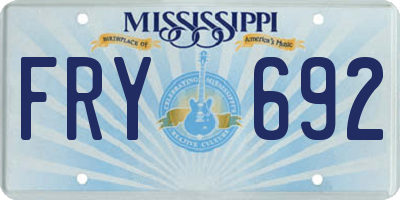 MS license plate FRY692