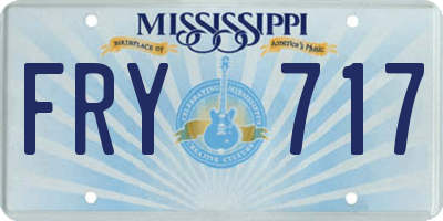 MS license plate FRY717