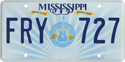 MS license plate FRY727