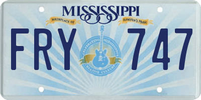 MS license plate FRY747