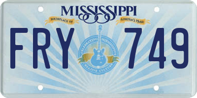 MS license plate FRY749