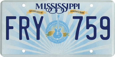 MS license plate FRY759