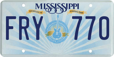 MS license plate FRY770