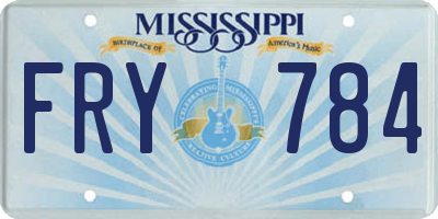 MS license plate FRY784