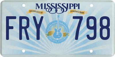 MS license plate FRY798