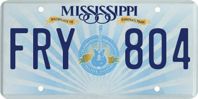 MS license plate FRY804
