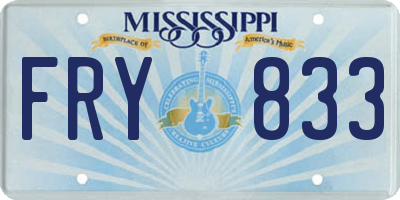MS license plate FRY833