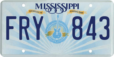 MS license plate FRY843