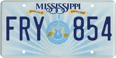 MS license plate FRY854