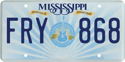 MS license plate FRY868