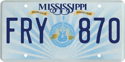 MS license plate FRY870