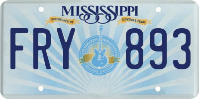 MS license plate FRY893
