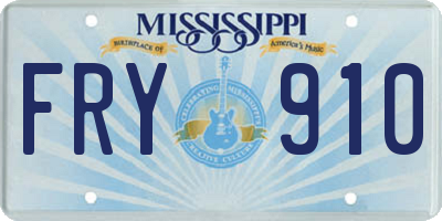 MS license plate FRY910